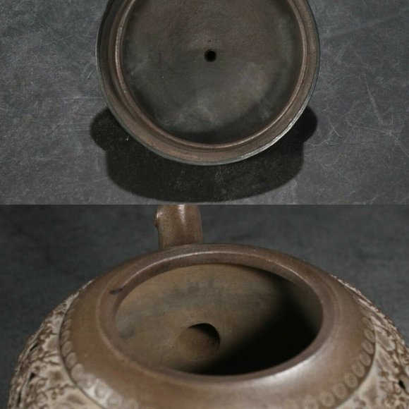 Collectible Zisha Clay TeaPot Hollow Carved out in Plum H14*14.5*23.3cm - Picture 7 of 7